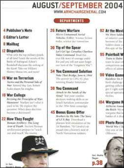 Armchair General September 2004 Issue Index 2