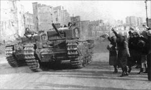 Churchilles III from the 48th Separate Guards Breakthrough Tank Regiment