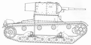 T-26 equipped with the first variant of enlarged turret