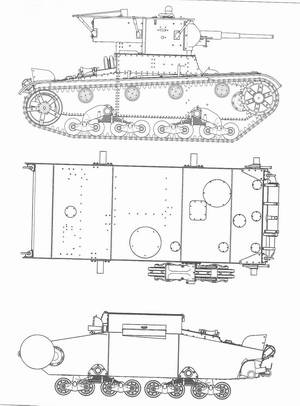 T-26 mod. 1935 equipped with radio station. The vehicle have some slight changes in construction.