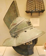 An original Roman Gladiator helmet in the British Museum
