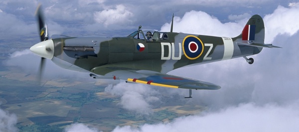 A World War II British Supermarine Spitfire takes to the skies again. Photo courtesy Flying Heritage Collection. 