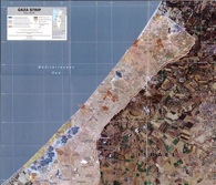 Map of Gaza Strip and Israel, May 2005. Click for full image. Courtesy University of Texas Libraries.