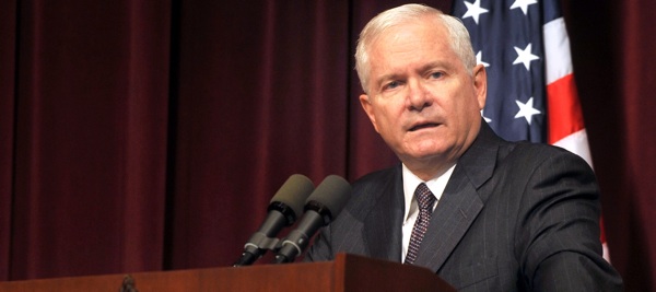 Secretary of Defense Robert M. Gates addresses the audience during a visit to the National Defense University, Fort McNair, Washington, D.C., on Sept. 29, 2008. DoD photo by Cherie Cullen.