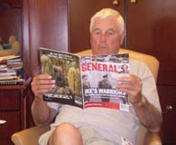 Bob Knight enjoys the May 2009 Issue of Armchair General. (Courtesy, Bob Knight)