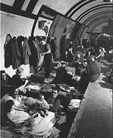 A London Underground station in use as an air-raid shelter during the Battle of Britian. (National Archives)