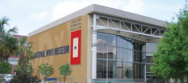 The Louisiana Memorial Pavilion of the The National World War II Museum on Andrew Higgins Drive in New Orleans. Courtesy, National World War II Museum.