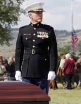 Kevin Bacon as Lt. Col. Michael Strobl in the funeral scene from "Taking Chance." HBO - James Bridges.