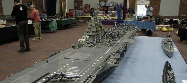 Over 23 feet long, building this model of the USS Intrepid required more than a quarter-million LEGO pieces.