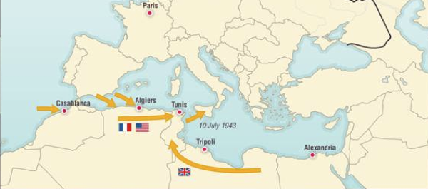 Animated map of the turning point of WWII, operations in 1942 - 1943, courtesy of The Map as History.