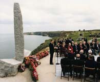 President Ronald Reagan at the Pointe du Hoc on the 40th anniversary of D-Day, June 6, 1984.