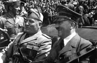 1940. Hitler and Mussolini in Munich, Germany. (National Archives)