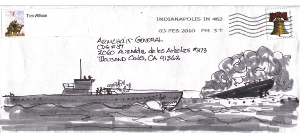 The envelope was sent in by Tom Willison of Indianapolis, Indiana.