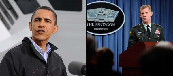 President Barack Obama (left) and Gen. Stanley McChrystal (Both images: Department of Defense)
