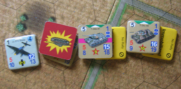 A Stuka attacks a column of T-34s.