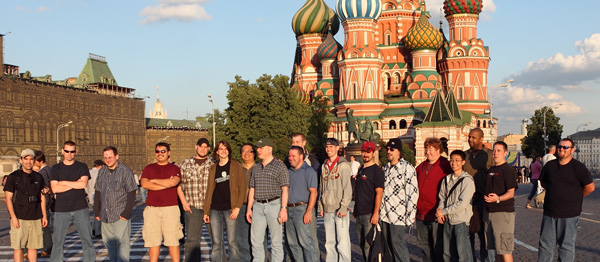 North American players in Red Square.