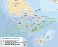 Battle of Koh Chang from French point of view. Wikimedia Commons. Click to enlarge.