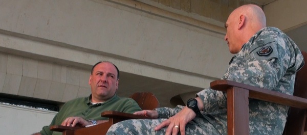 James Gandolfini and Gen. Raymond T. Odiemo in HBO's Documentary Film, 'Wartorn 1861-2010.' Screen Grab by Lena Tymczyna of HBO.