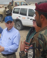 Wong visits with troops in Afghanistan, Nov. 1, 2011.