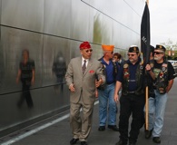 Wong talks with American Legion riders at Empty Sky 9-11 Memorial, Liberty State Park, Jersey City, N.J., before the 9-11 Ride 2 Recovery Remembrance Ride