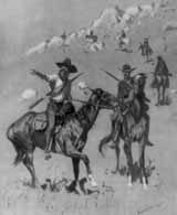 Boer scouts on horseback.