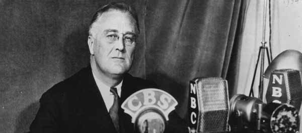September 30, 1934. President Franklin Roosevelt delivers Fireside Chat #6. (FDR Presidential Library and Museum) 