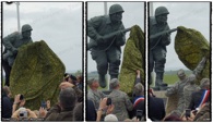 Unveiling the Richard Winters Leadership Monument that honors leadership on D-Day. Click to enlarge.