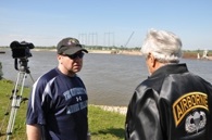 Tim Gray with Lt. Col. (ret) James Megellas at the Waal River.