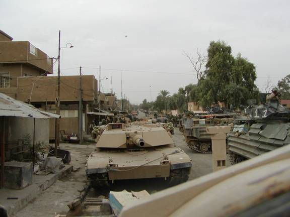 Tanks in Fallujah. Photo courtesy Major Rob Bodisch, USMC
