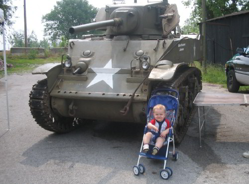 Light Tank M3A3 and a visit by a toddler