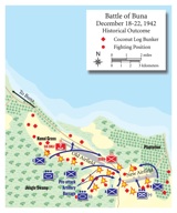 Australian assualt on Buna. Map by Petho Cartography.