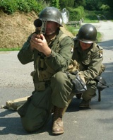 Zanovitch's bazooka team prepares to take the shot! Courtesy John Antal.