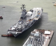 The USS Intrepid returned to New York's West Side on Oct. 8, 2008.