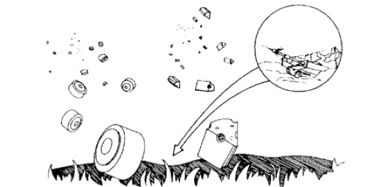 Scatterable mines being emplaced.