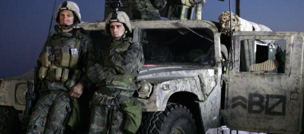 Alexander Skarsgard as Sgt. Brad "Iceman" Colbert and James Ransone as Cpl. Josh Ray Person in the HBO miniseries "Generation Kill." Photo by Paul Schiraldi/HBO.