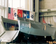 A reproduction LCVP (Landing Craft Vehicle Personnel) or Higgins Boat, built from original WWII plans by former Higgins employees, on display at the museum. Courtesy, National World War II Museum.