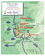 Lt. Col. George Marshall&rsquo;s plan called for all three battalions to attack abreast, with the U.S. infantrymen following closely behind the rolling artillery barrage. The Americans penetrated up to 1,500 yards past the German front line, captured Cantigny, and held most of their gains against strong enemy counterattacks.