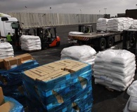 Over 4,946 tons of humanitarian aid supplies and fuel are being transferred to Gaza City following Israel's 22-day offensive. Courtesy, IDF.