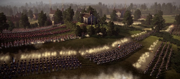 Volley fire flashes in Napoleon Total War from Creative Assembly and SEGA.