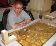 Terry Coleman, author of this article, in a 'Warriors of God' 100 Years War game, previously reviewed on ACG.