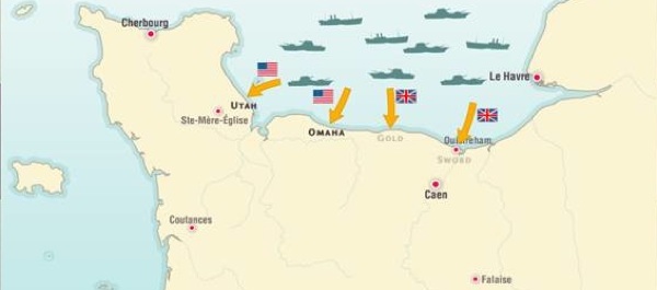 Click map to see animation of Allied movements from the D-Day invasions to the liberation of Paris. Courtesy The Map as History.