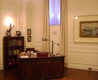This replica of Winston Churchill's desk is one of many items on display at the National Churchill Museum.