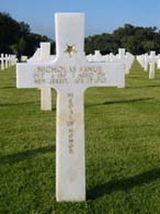 The grave of Pvt. Nicholas Minue at Carthage.