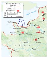 Germany&rsquo;s best panzer leaders clashed over positioning and employing the vital armored divisions. When the Allied invasion struck on June 6, 1944, the panzer divisions were widely spread. (Petho Cartography)
