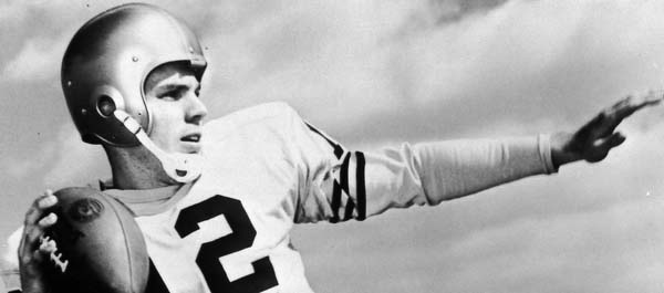 Staubach during his time as quarterback at the U.S. Naval Academy. (Courtesy, U.S. Naval Academy)