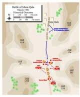 Pavlenko deployed his ambush force in a roughly circular formation surrounding the kill zone (CDG Course of Action One: Crossfire). Although the attack was successful, the company&rsquo;s losses &ndash; one killed and five wounded &ndash; were likely &ldquo;friendly fire&rdquo; casualties resulting from this flawed &ldquo;circular&rdquo; deployment. (Petho Cartography)