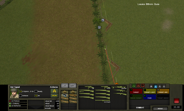 Lt. Spiers assaults along the trench.