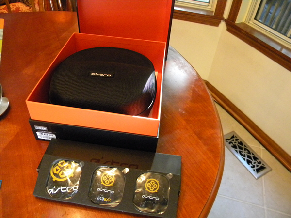 Opening the box. N.B. the three gamer tags at the foot of the larger box.