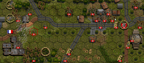 The disposition of my forces on Turn 11 in the north. Click on the image to see a larger view.