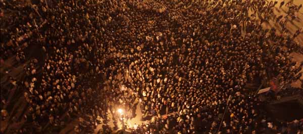 Egyptian anti-government demonstrators gather at Cairo's Tahrir square on February 3, 2011 calling for the ouster of embattled President Hosni Mubarak. (Khaled Desouki/AFP/Getty Images)
